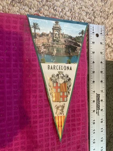 Vintage Barcelona Spanien Souvenir Banner WIMPEL Flagge CASCADA MONUMENTAL - SCHNELLER VERSAND - Bild 1 von 4