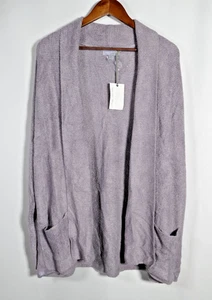 Barefoot Dreams CozyChic leichte offene Damen-Cardigan mit Schalkragen Größe 2X lila - Bild 1 von 10