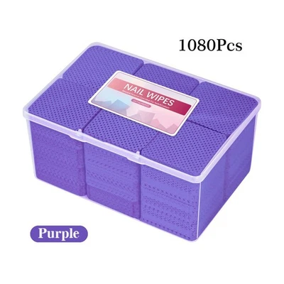 1080 un./Caja Toallitas para Arte en Uñas Almohadilla de Papel Puntas Pegamento Removedor de Esmalte Limpio Foto 1 de 4