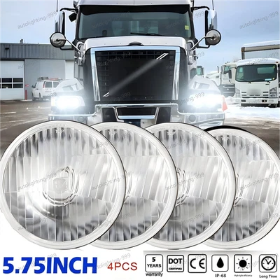 For Volvo VHD 2001-2019 4x 5-3/4" 5.75 Inch LED Projector Headlight Headlamp Kit - Image 1 of 4