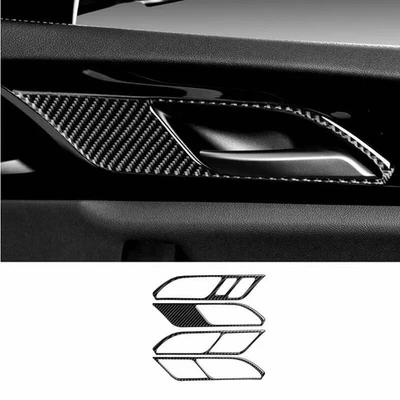 Cubierta interior de manija de puerta de fibra de carbono real para BMW X3 G01 X4 2018-2021 4 PIEZAS Foto 1 de 4