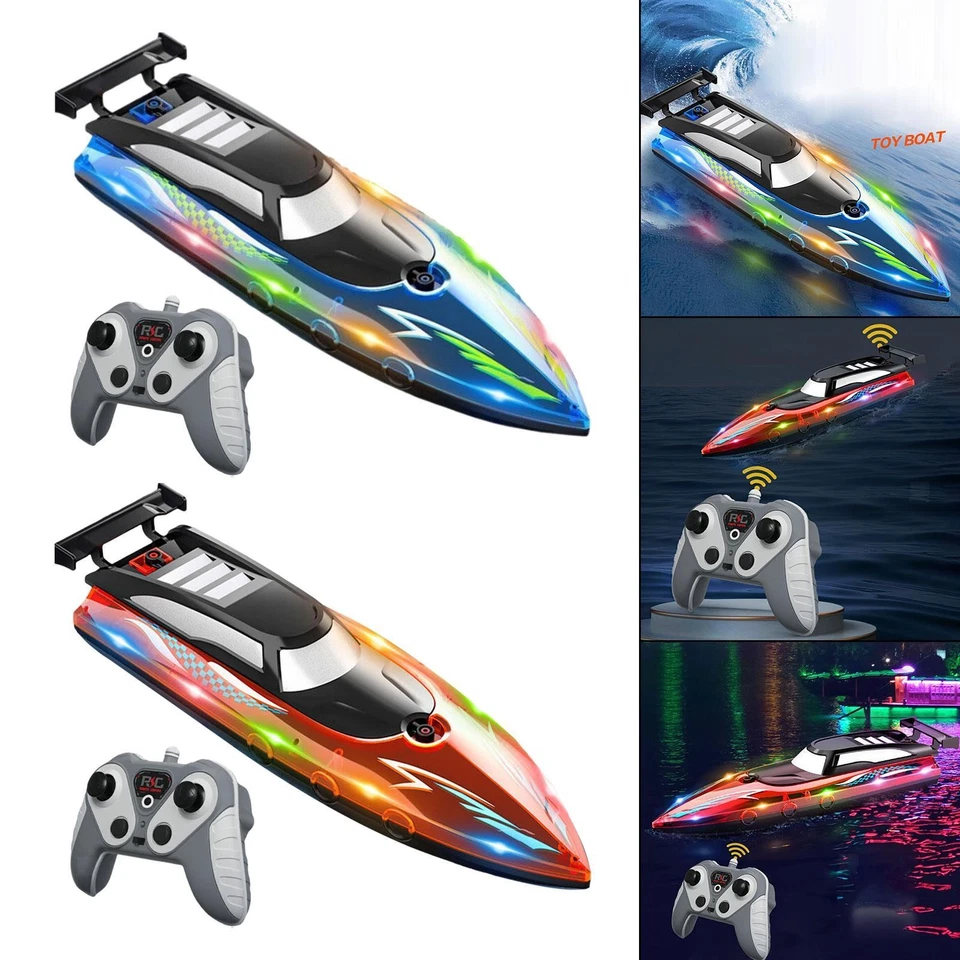 Ferngesteuertes Boot, 50 km/h, mit Licht, 30 Minuten, Wasserspielzeug für , - Bild 1 von 1