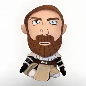 "Star Wars the Clone Wars Obi-Wan Kenobi peluche deformado usado en excelente estado 8"" de alto" - Imagen 1 de 8