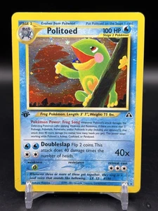 Politoed Neo Discovery 1. Edition Holo Rare 8/75 Pokemon WOTC Englisch SWIRL LP - Bild 1 von 5
