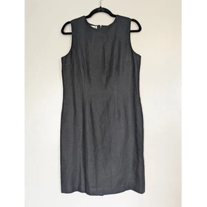 Talbots Dress 10 Black Irish Linen Sheath Sleeveless Midi Classic Lined Vintage - Picture 1 of 12