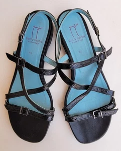 Thierry Rabotin Sandalen 40 Riemchen schwarz Lackleder flach - Bild 1 von 6