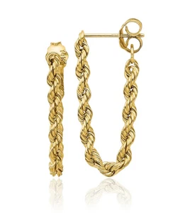 14K massive Gelbgold Seil Ohrhänger - Bild 1 von 11