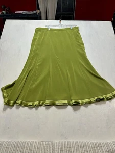 Gonna donna verde A-Line orlo raso midi carriera festa formale - Foto 1 di 7