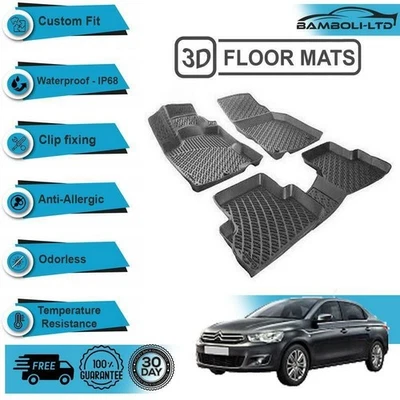 Alfombrilla interior coche moldeada 3D para Citroen C-Elysee 2013-en adelante (negro) Foto 1 de 4