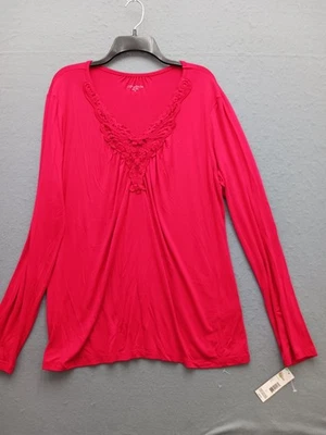 Camiseta informal para mujer Covington XL roja elástica lisa Foto 1 de 4