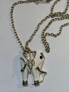 Betsey Johnson Elephant Pendant Chain Necklace Enamel Crystals FREE SHIPPING! - Bild 1 von 5