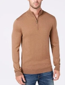 Club Room Herren Pullover Rundhals 1/4 Reißverschluss braun rehkitz meliert Pulli 3XL - Bild 1 von 2