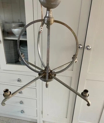 COLGANTE ARAÑA ART DECO CUENTA CON LUCES CROMADAS PARA RESTAURAR Foto 1 de 4