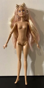 Muñeca Barbie Pendientes Aro Largo Rubio Pelo Rosa Articulado Millie Cara Desnuda - Imagen 1 de 6