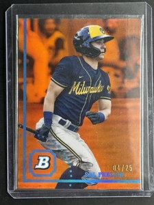 2022 Bowman Heritage Chrome Baseball Sal Frelick Orange Refractor Card /25 - Bild 1 von 2