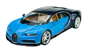 WELLY BUGATTI CHIRON BLUE 1:24 DIE CAST METAL MODEL NEW IN BOX 18cm - Picture 1 of 7