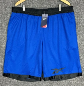 Reebok Herren BB Basketball Mesh Shorts blau schwarz Größe 2XL sportlich recycelt - Bild 1 von 9