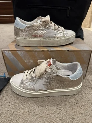 Golden Goose Hi Star Low Top Sneakers Size 35 Rose gold Lizard-Ice With Box - Image 1 of 4