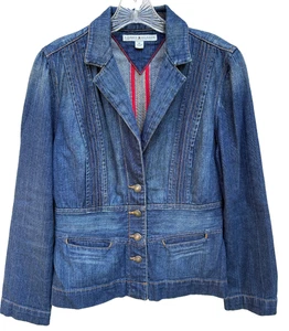 Chaqueta vaquera Tommy Hilfiger para mujer mediana azul con botones bolsillos delanteros - Imagen 1 de 8