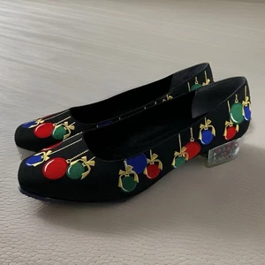 J. Renee Jingle ball Pump Black Shoes Size 12w Holiday Christmas Ornamemts - Picture 1 of 14