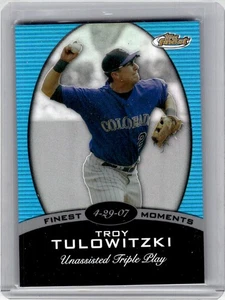 2008 Finest #FM-TT Troy Tulowitzki Finest Moments Refractors Blue #/299 - Picture 1 of 2