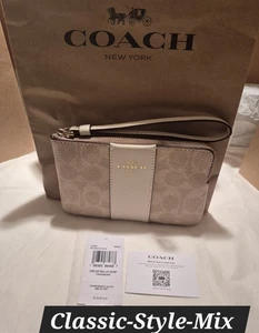 Coach Eck-Reißverschluss Handgelenktasche in charakteristischer Kreide/Sand; CW854; neu mit Etikett; Einzelhandel: $ 88 - Bild 1 von 21