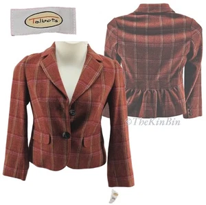Chaqueta Blazer Talbots Nueva Con Etiquetas Talla 10 Cuadros 100% Lana Reunir Espalda Naranja Quemado Óxido - Imagen 1 de 24
