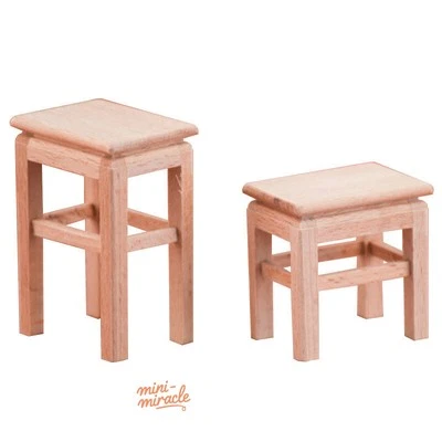 1:12 Scale Dollhouse Miniature Furniture Stool Dining Chair Seat Classroom Plain - Image 1 of 4