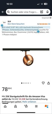 SLV LIGHT EYE® 90 | LED Hochvolt-Stromschiene 1Phasen, Schienenleuchte Kupfer - Bild 1 von 4