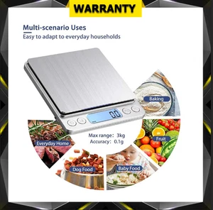 Digital Scale 3000g x 0.1g Jewelry Gold Silver Coin Gram Pocket Size Herb Grain - Picture 1 of 6
