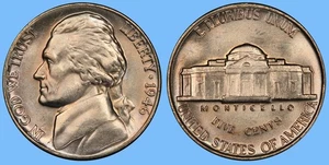 1946 Jefferson Nickel ~ Stempelglanz Juwel Stempelglanz ~ 5c US Münze ~ - Bild 1 von 1