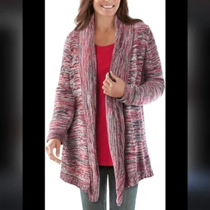 Woman Within Women's Plus Size Multi Marled Cardigan. Size 14/16. New. - Picture 1 of 8