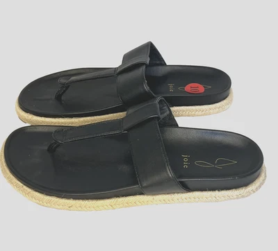 Sandalias planas alpargata de cuero vegano Joie talla 10 negras sin cordones boho Foto 1 de 4