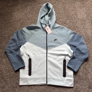 Nike Tech Fleece Blue Sportswear Zip-Up Hoodie FZ4709-464 Men Size 2XL - Picture 1 of 6