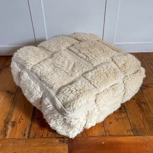 Vintage Kelim Boden Kissen Pouf Fußhocker Teppich Marokkanisch Handgewebt Stofftiert - Bild 1 von 17