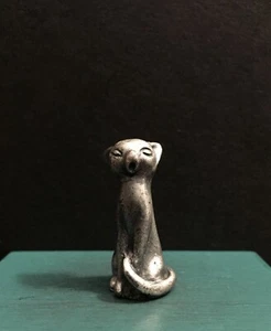Figura de arte en miniatura Peltro Italia peltre metal gatito gatito maullido canto - Imagen 1 de 10
