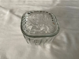 Piatto frigorifero vintage salvavivande in vetro trasparente - Foto 1 di 3