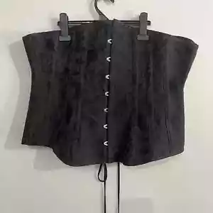 Gallery Serpentine Black Floral Pattern Lace-up Eyelet Corset Women's AU Size 18 - Picture 1 of 9