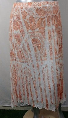 全新 Plus 女式 REBA 衬里迷笛裙 尺寸 2X 弹性腰围 抽象印花 全新 — 第 1/4 张图片