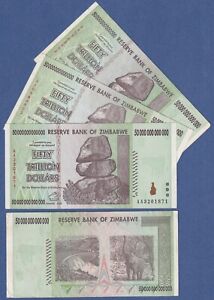 ZIMBABWE 50 TRILLION DOLLARS, 2008, P-90, AA PREFIX CIRCULATED BANK NOTE