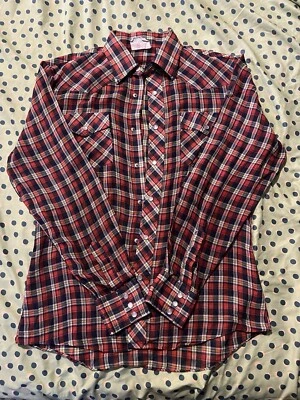 Vintage Plaid Western Wear Pearl Snap Shirt Y2K Long Sleeve - Image 1 of 3