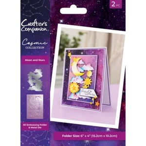 Crafter's Companion Cosmic 3D Embossing Folder And Metal Die Moon And Stars* - Picture 1 of 3
