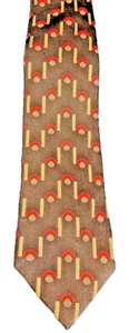 Schwarze Krawatte Marke JRR Factory Direct Apperal cremefarben und rot einzigartiges Design aus Seide - Bild 1 von 4