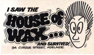 I SAW THE HOUSE OF WAX - VINTAGE 60's Promotional S.A. Sticker (Fasprint) RARE - Picture 1 of 3