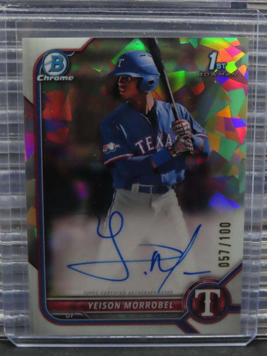 2022 Bowman Chrome Yeison Morrobel Atomic Refractor 1st Prospect Auto #57/100