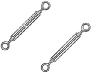 Tornillo de tensión de cuerpo abierto de acero inoxidable 2 x 4 mm ojo/ojo grado 316 - Imagen 1 de 7