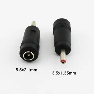 Conector adaptador de corriente continua conector macho a 5,5 mm x 2,1 mm hembra conector 2 piezas 3,5 mm x 1,35 mm - Imagen 1 de 7