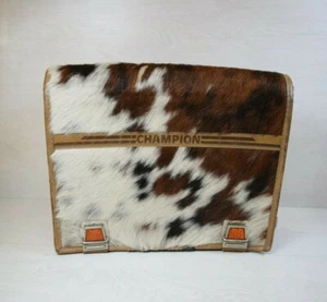 Vintage Handmade Swiss First Aid Rescue Services Leather Goat Fur Hair Backpack - Picture 1 of 9