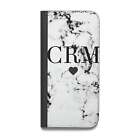 Marble Heart Personalised Initials Vegan Leather Flip iPhone Case for iPhone 14