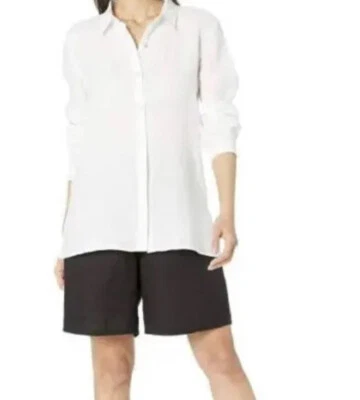 Pantalones Cortos Eileen Fisher Lino Medio Muslo Negros XXs Nuevos con Etiquetas Foto 1 de 4